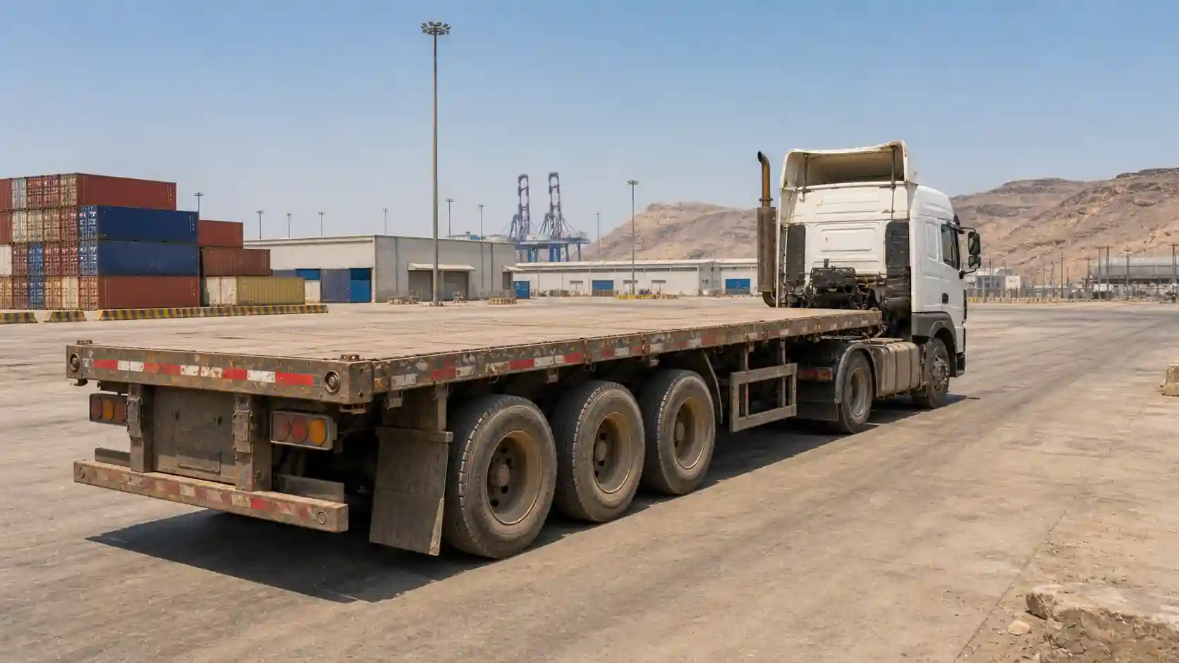 Flatbed trailer loading method in an African logistics yard