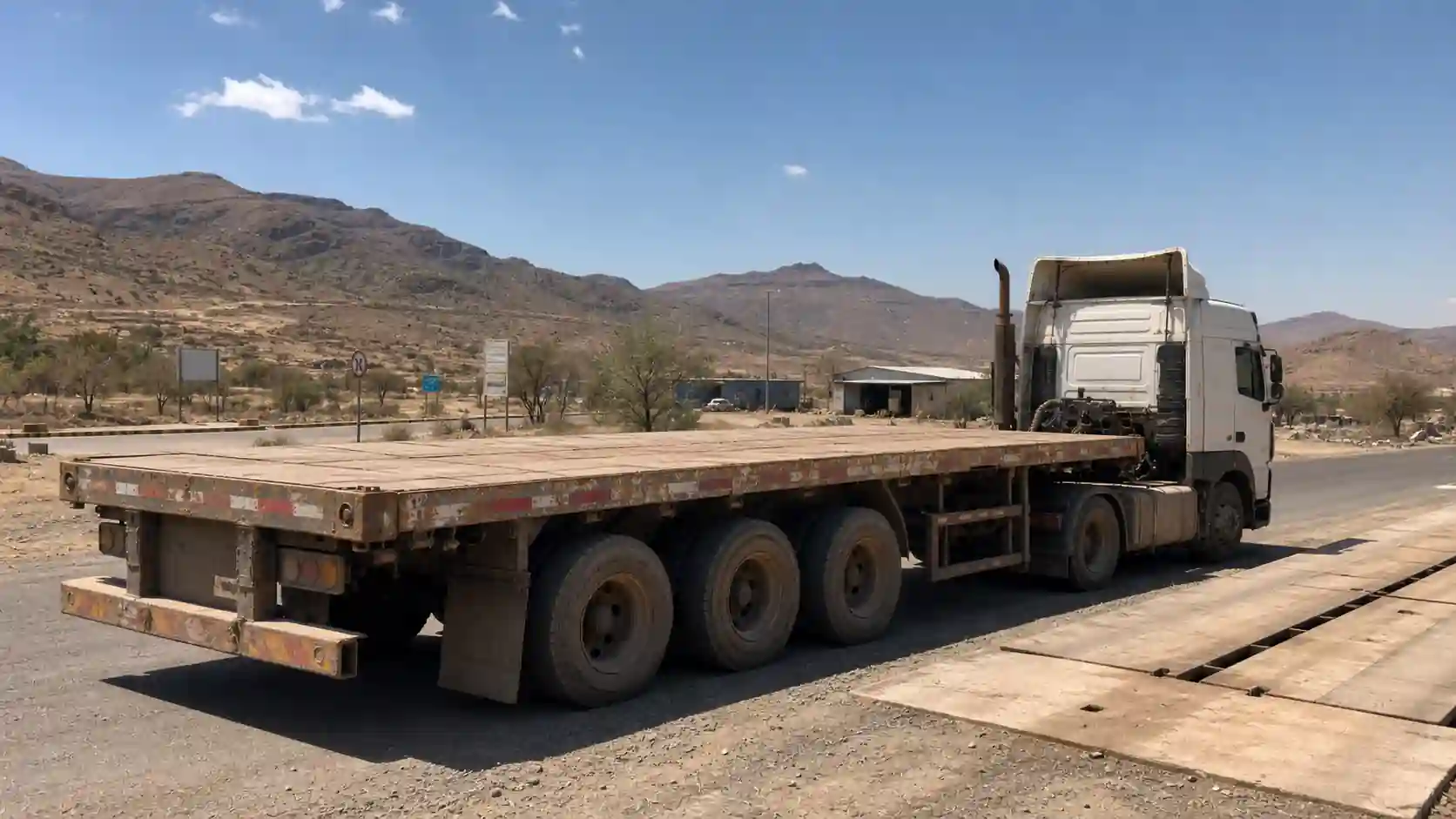 Semi-trailer arriving through Dakar port for Senegal fleet buyer