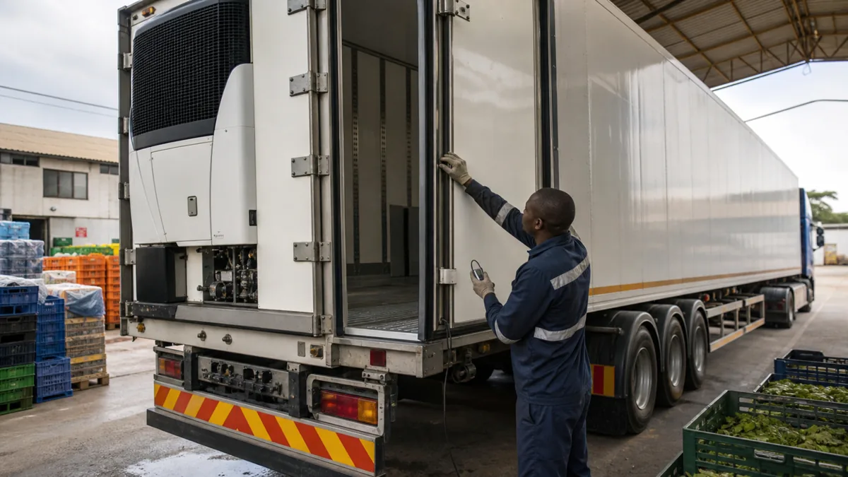 Refrigerated trailer pre-trip temperature and door seal inspection
