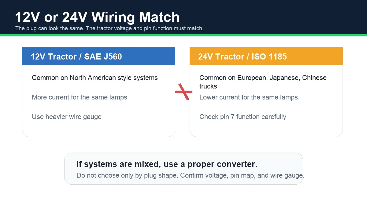 12V and 24V trailer wiring match for African fleets
