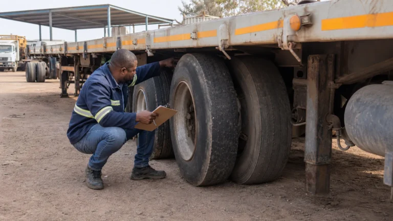Used semi-trailer yard inspection before purchase in Africa