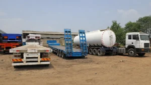 West Africa trailer dealer yard with mixed trailer stock